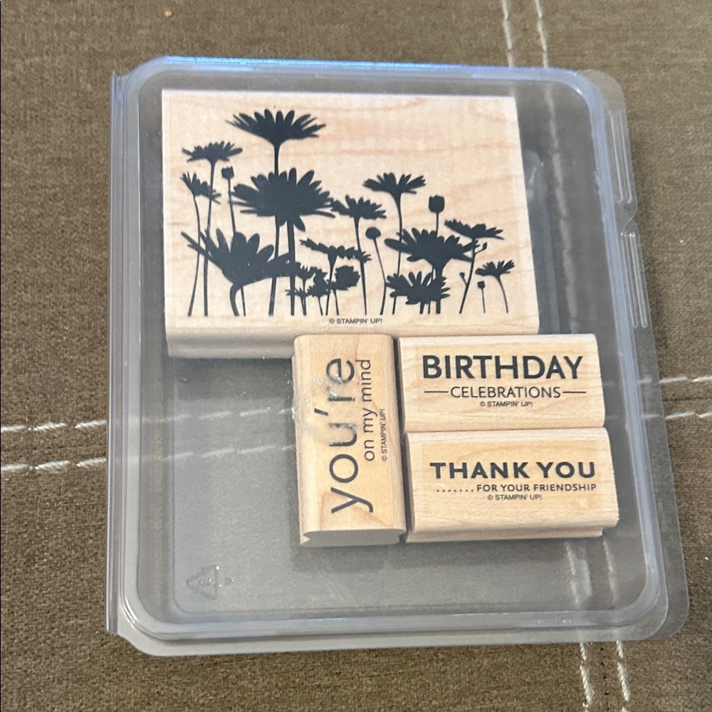 Stampin' Up! Upsy Daisy Black Floral and Sentiment Stamp Set